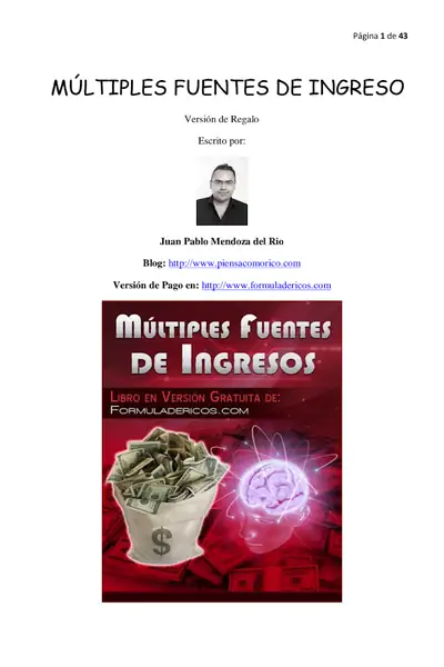 Portada del libro: Multiples Fuentes De Ingresos Juan Mendoza