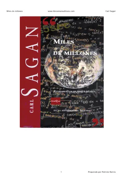 Portada del libro: Miles De Millones Carl Sagan