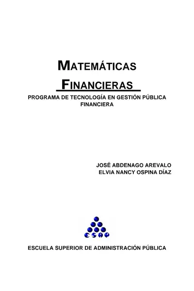 Portada del libro: Matematica Financiera Jose Abdenago