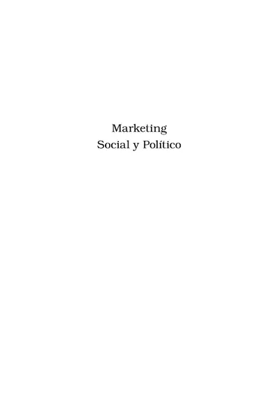 Portada del libro: Marketingsocialypolitico