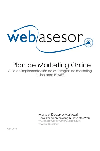 Portada del libro: Plan De Marketing Online Manuel Docava