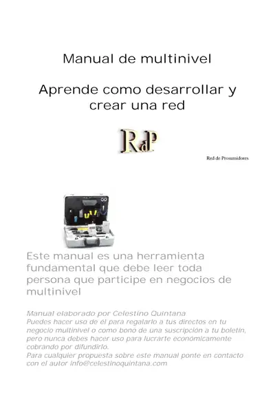 Portada del libro: Manual Multinivel Celestino Quintana
