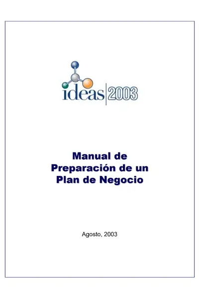 Portada del libro: Manual De Preparacion De Un Plan De Negocio Otros