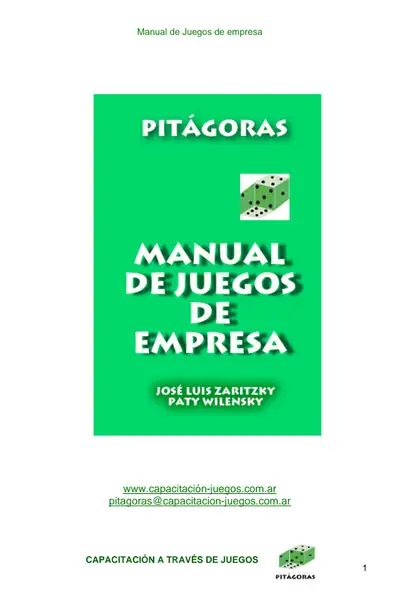 Portada del libro: Manual De Juegos De Empresa Jose Zaritzky