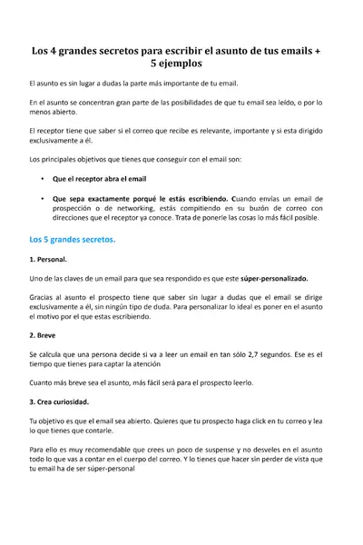 Portada del libro: Los 4 Grandes Secretos Para Escribir El Asunto De Tus Emails Otros
