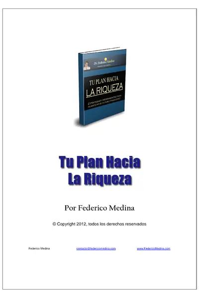 Portada del libro: Tu Plan Hacia La Riqueza Federico Medina