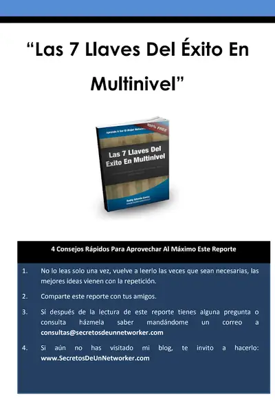 Portada del libro: Las 7 Llaves Del Multinivel