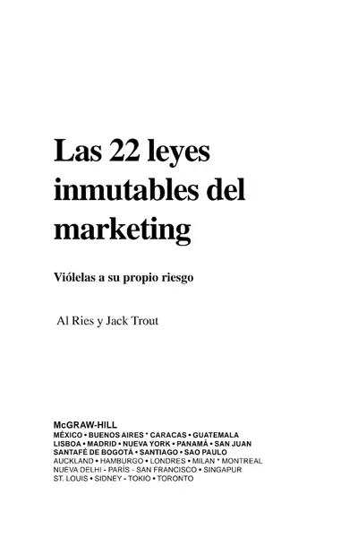 Portada del libro: Las 22 Leyes Inmutables Del Marketing