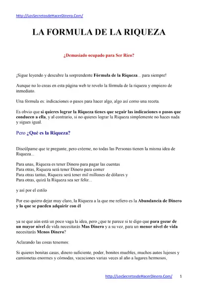 Portada del libro: La Formula De La Riqueza