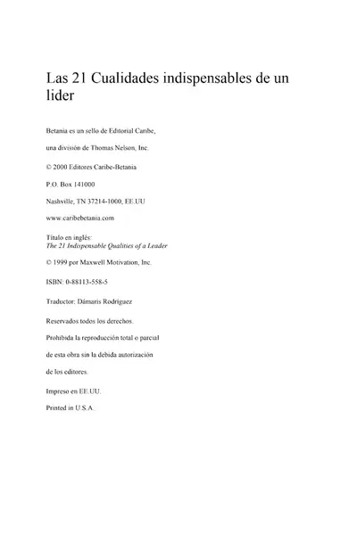 Portada del libro: John Maxwell Las 21 Cualidades Indispensables De Un Lider