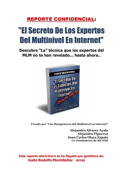 Portada del libro: El Secreto De Los Expertos Del Multinivel En Internet Alejandro Alvarez