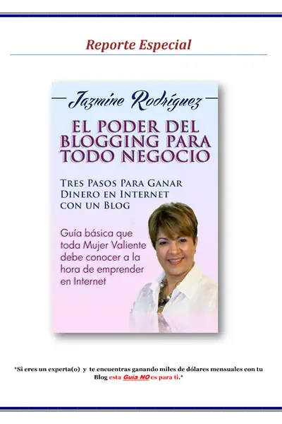Portada del libro: El Poder De Blogging Para Todo Negocio Jazmine Rodriguez