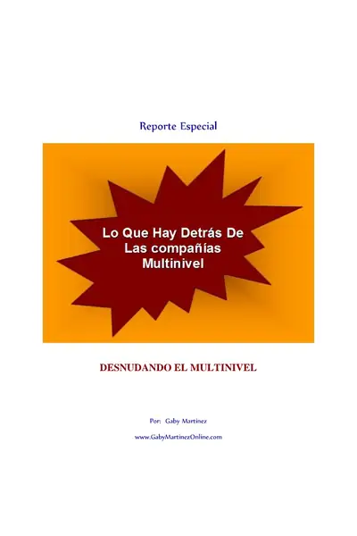 Portada del libro: Desnudando El Multinivel