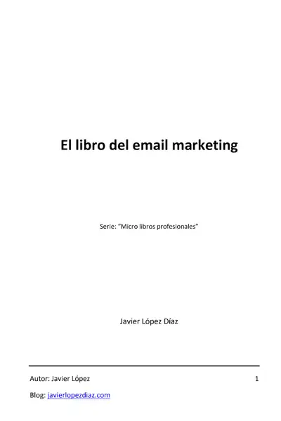 Portada del libro: El Libro Del Email Marketing Javier Lopez