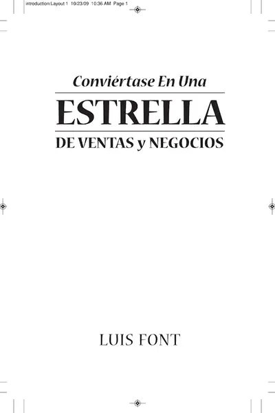 Portada del libro: Conviertase En Una Estrella De Ventas Y Negocios Luis Font