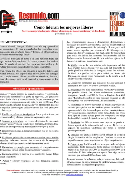Portada del libro: Como Lideran Los Mejores Lideres Brian Tracy