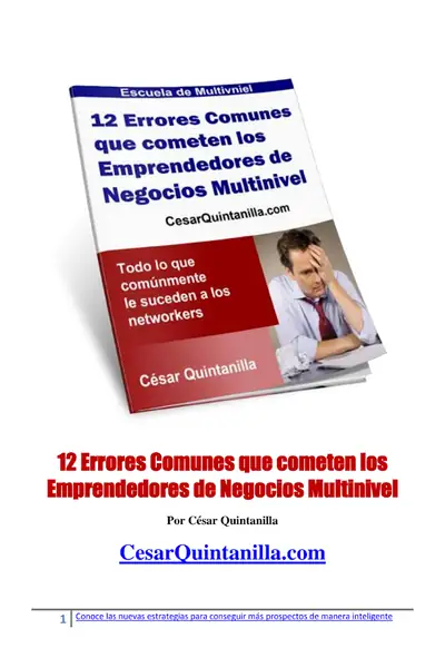 Portada del libro: 12 Errores Comunes En El Multinivel