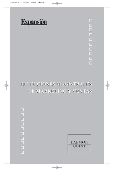 Portada del libro: 10 Lecciones Magistrales De Marketing Y Ventas
