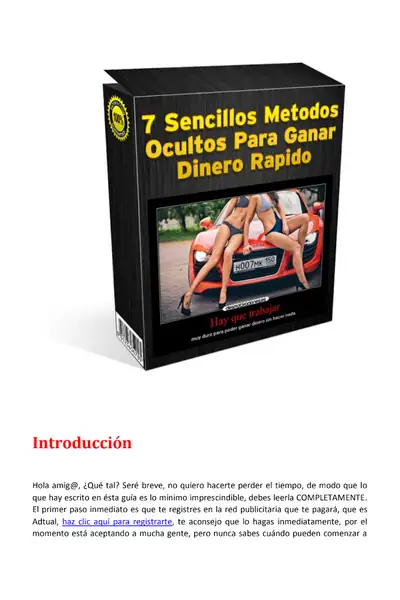 Portada del libro: 7 Sencillos Metodos Ocultos Para Ganar Dinero Rapido Otros