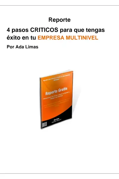 Portada del libro: 4 Pasos Criticos Multinivel Ada Limas