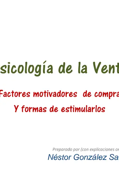 Portada del libro: Psicologia De La Venta Nestor Gonzalez