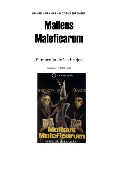 Portada del libro: 71 Malleus Maleficarum Heinrich Kramer Jacobus Sprenger