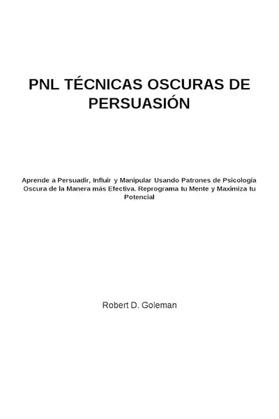 Portada del libro: 93 Pnl Tecnicas Oscuras Persuasion