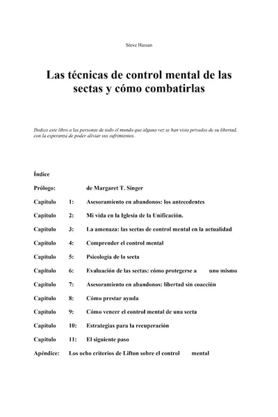 Portada del libro: 95 Tecnicas Control Mental Sectas