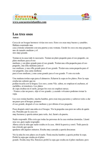Portada del libro: Los Tres Osos