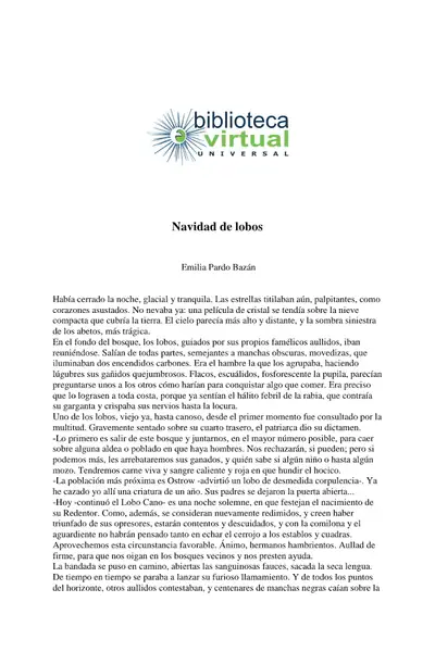 Portada del libro: Navidad De Lobos Emilia Pardo BazáN