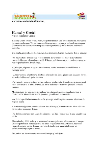Portada del libro: Hansel Y Gretel