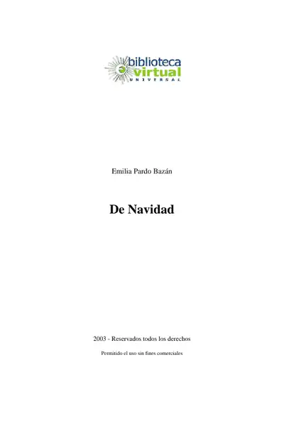 Portada del libro: De Navidad Emilia Pardo BazáN