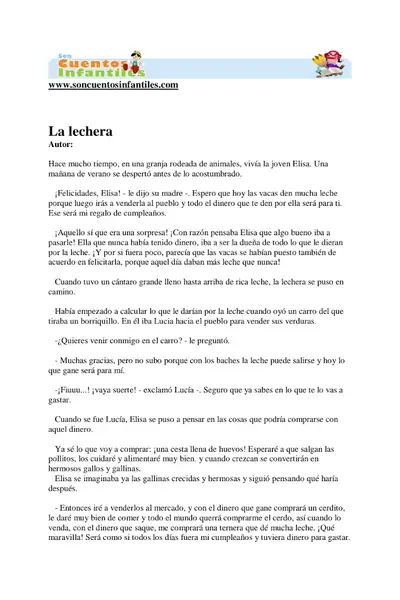 Portada del libro: La Lechera