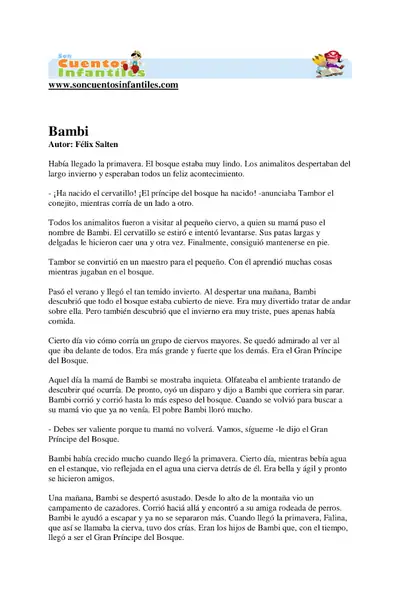 Portada del libro: Bambi