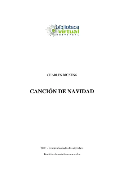 Portada del libro: CancióN De Navidad Charles Dickens