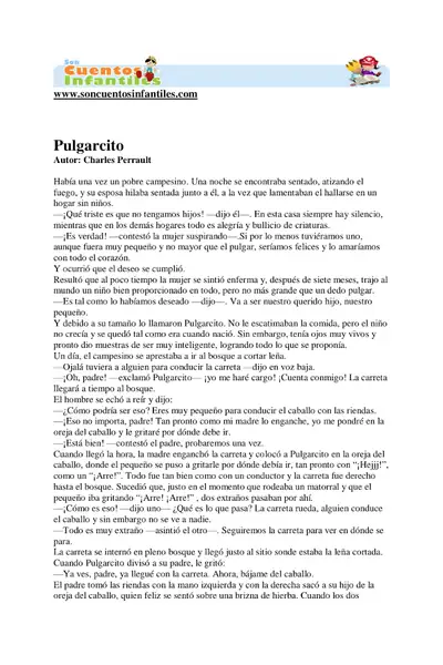 Portada del libro: Pulgarcito