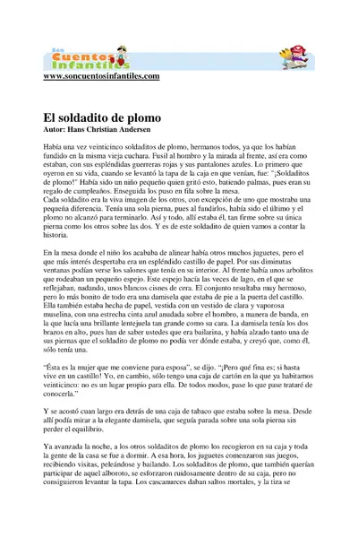 Portada del libro: El Soldadito De Plomo