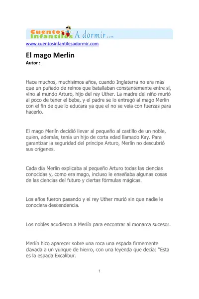 Portada del libro: El Mago Merlin