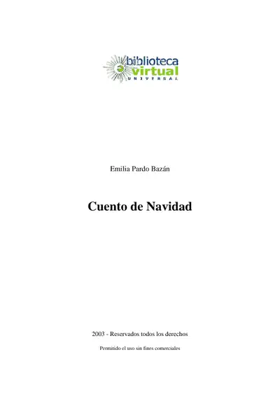 Portada del libro: Cuento De Navidad Emilia Pardo BazáN