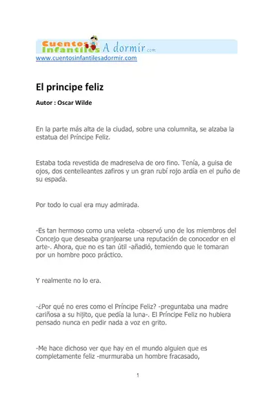 Portada del libro: El Principe Feliz