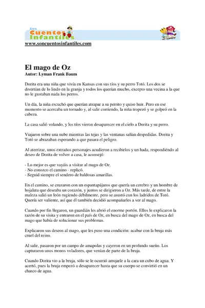 Portada del libro: El Mago De Oz
