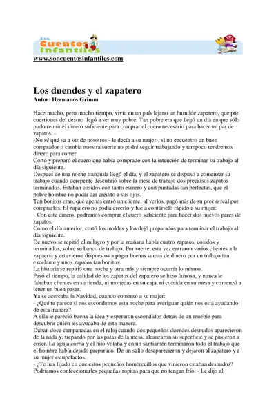 Portada del libro: Los Duendes Y El Zapatero