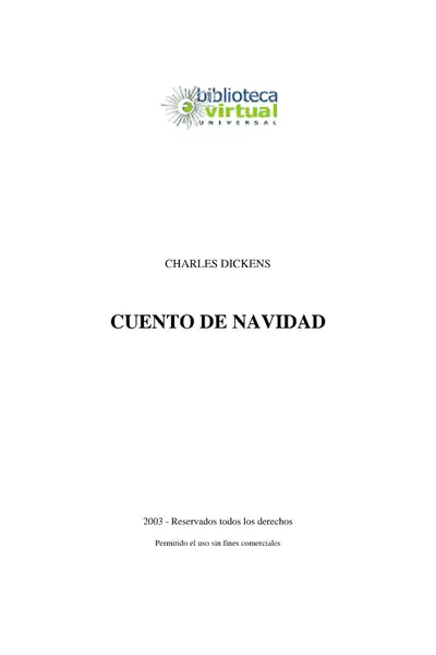 Portada del libro: Cuento De Navidad Charles Dickens