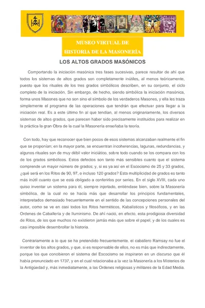 Portada del libro: Los Altos Grados MasóNicos, Uned