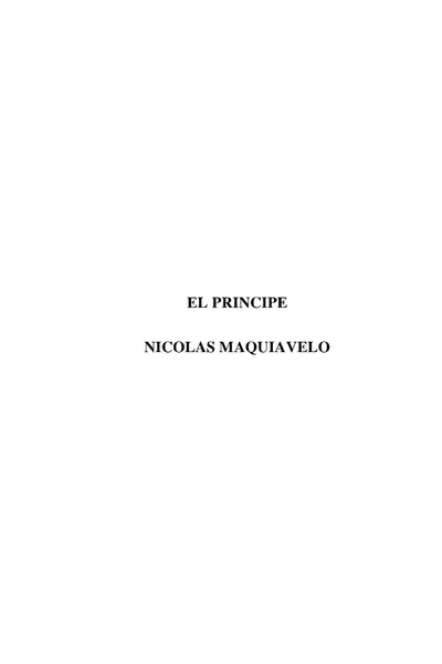 Portada del libro: El Principe De Maquiavelo