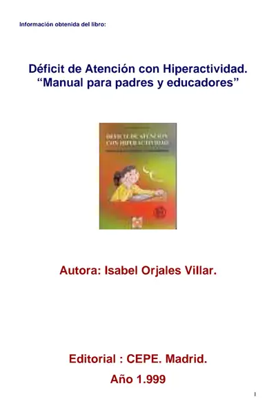 Portada del libro: NiñOs Hiperactivos