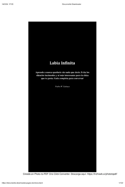 Portada del libro: Labia Infinita Mateo W Acedo