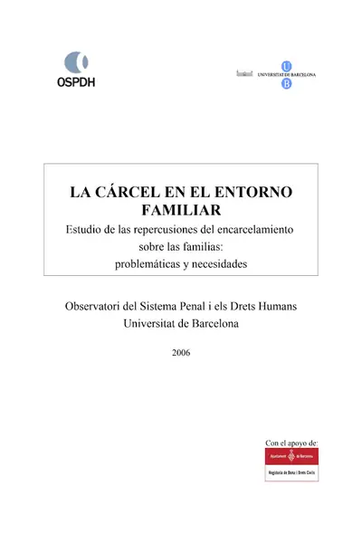 Portada del libro: Carcel En El Entorno Familiar