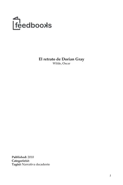Portada del libro: El Retrato De Dorian Gray