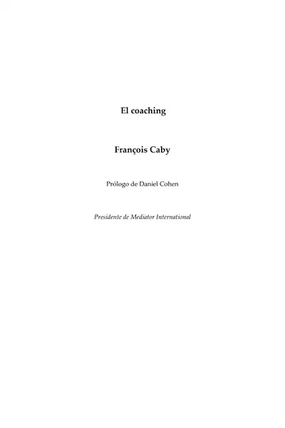 Portada del libro: El Coaching Francois Caby
